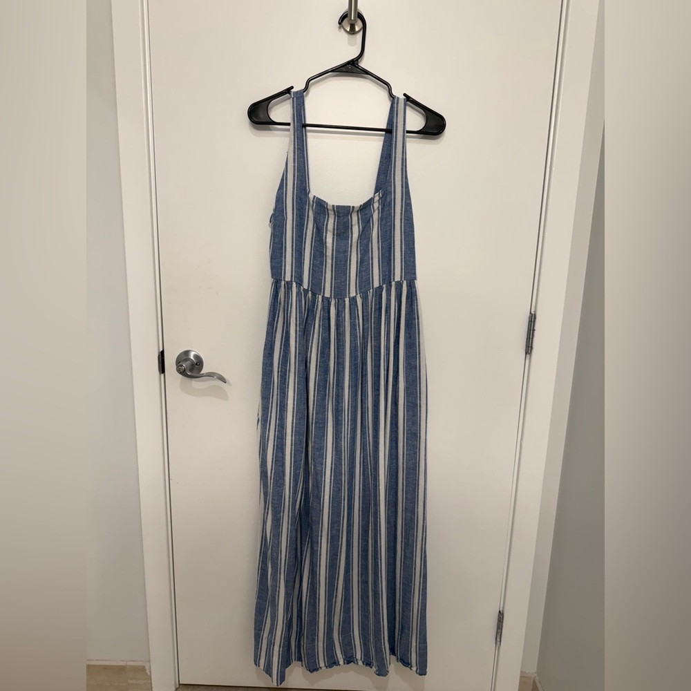 Navy and White Striped Dress